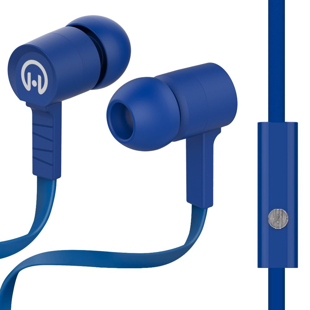 HyperGear Low Ryder Earphones w Mic 3.5mm Blue